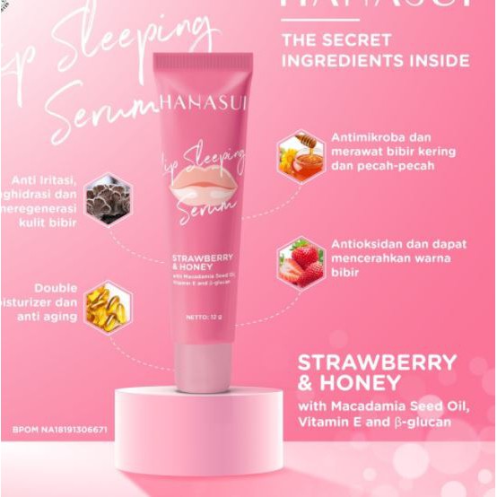 * NCC * Hanasui Lip Sleeping Serum Strawberry And Honey Lip Serum - Netto 12 gr