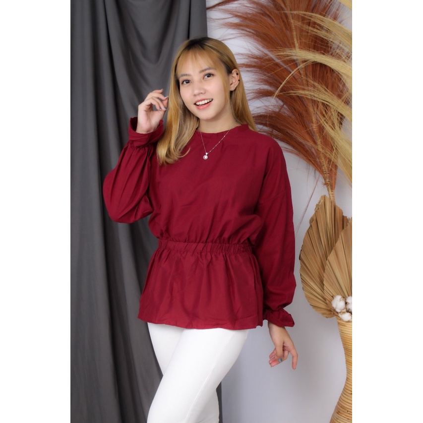 RX Fashion - Simple Top / Blouse Arlin -R3-MAROON
