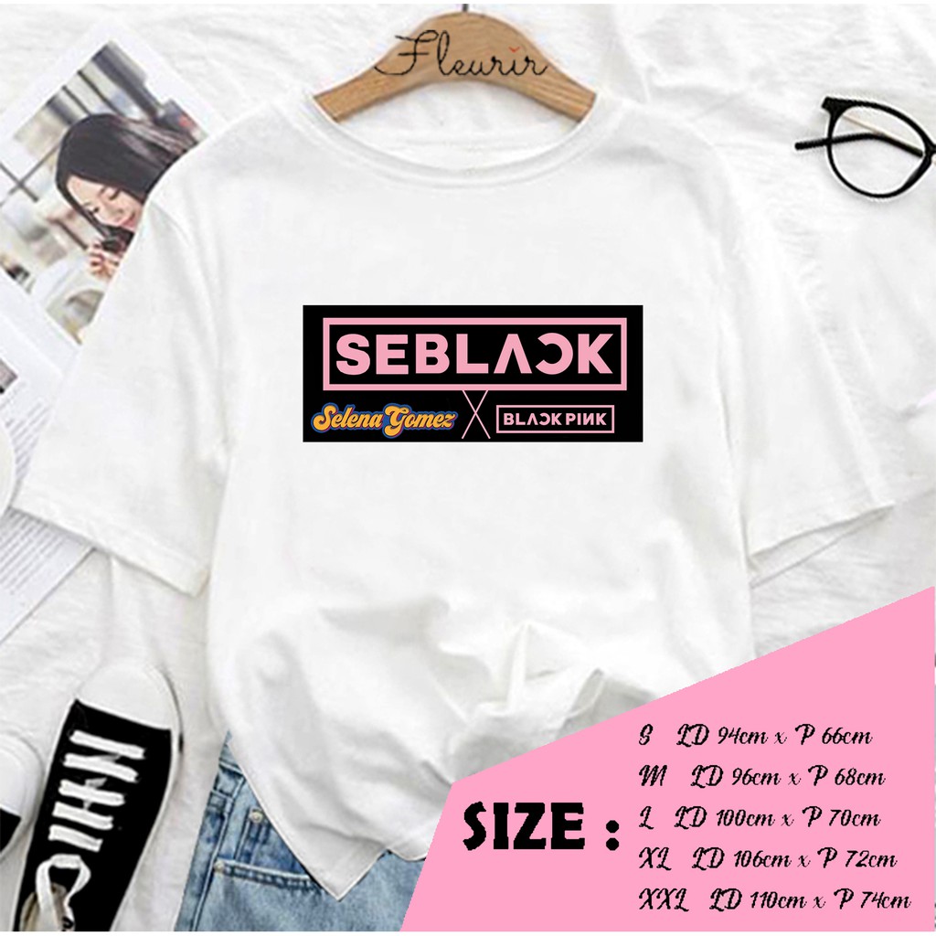 FLEURIR - KAOS KPOP SELENA GOMEZ X LOGO WANITA DEWASA LENGAN PENDEK TUMBLR TEE UNISEX