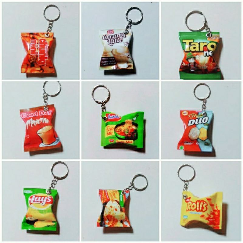 GANTUNGAN KUNCI SNACK DAN TEMPELAN KULKAS MINIATUR