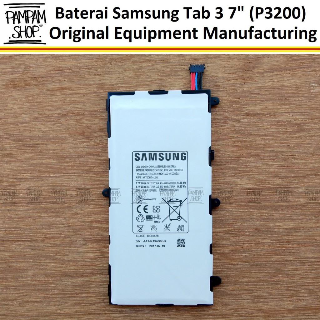 Baterai Samsung Tablet Tab 3 P3200 7&quot; Inchi T4000E T211 Original OEM Batre Battery Batrai Inci Ori