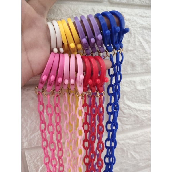 TALI STRAP MASKER RANTAI PLASTIK WARNA WARNI KONEKTOR MASKER KALUNG MASKER KOREA