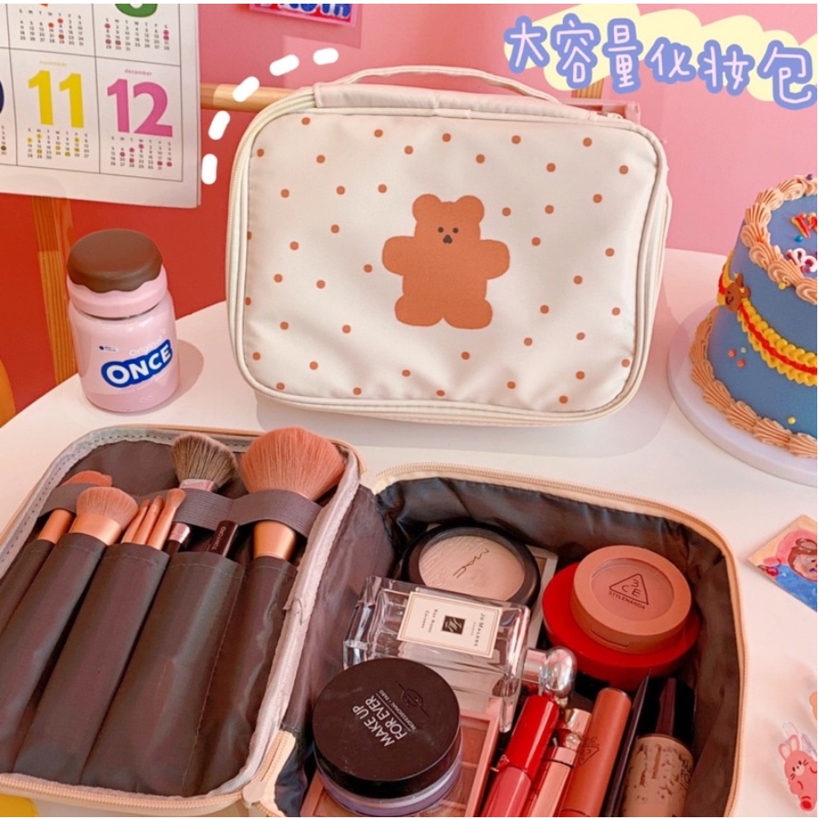 POUCH TEMPAT KOSMETIK / TAS KOSMETIK PERJALANAN WANITA / TAS PENYIMPANAN PORTABEL WANITA / TAHAN AIR BERKAPASITAS BESAR / TRAVEL BAG MULTIFUNGSI / TAS BAJU PRAKTIS / MAKEUP ORGANIZER POUCH  / MAKEUP POUCH MOTIF LUCU / MAKE UP