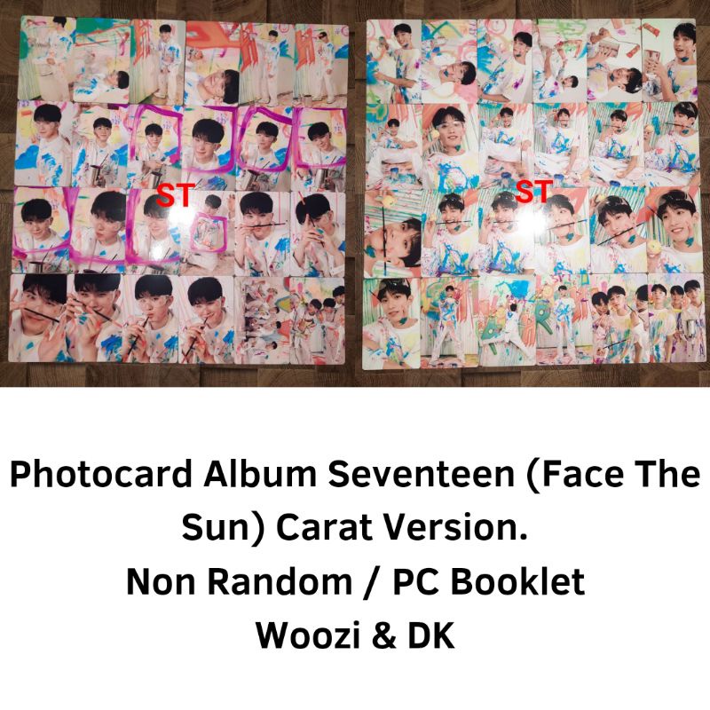Sharing Photocard Album Seventeen (Face The Sun) Carat Ver Non Random (PC Booklet) Woozi & DK Offici