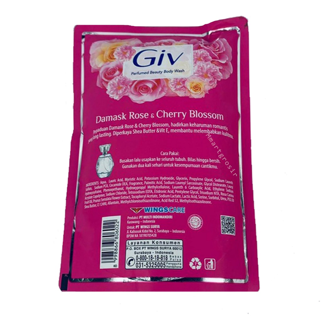 Giv Perfumed Beauty /Sabun Cair Refill/Damask Rose Cherry/ 450ml