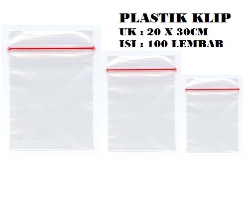 isi100PC kantong plastik KLIP 20x30CM clip 20x30 segel besar serbaguna