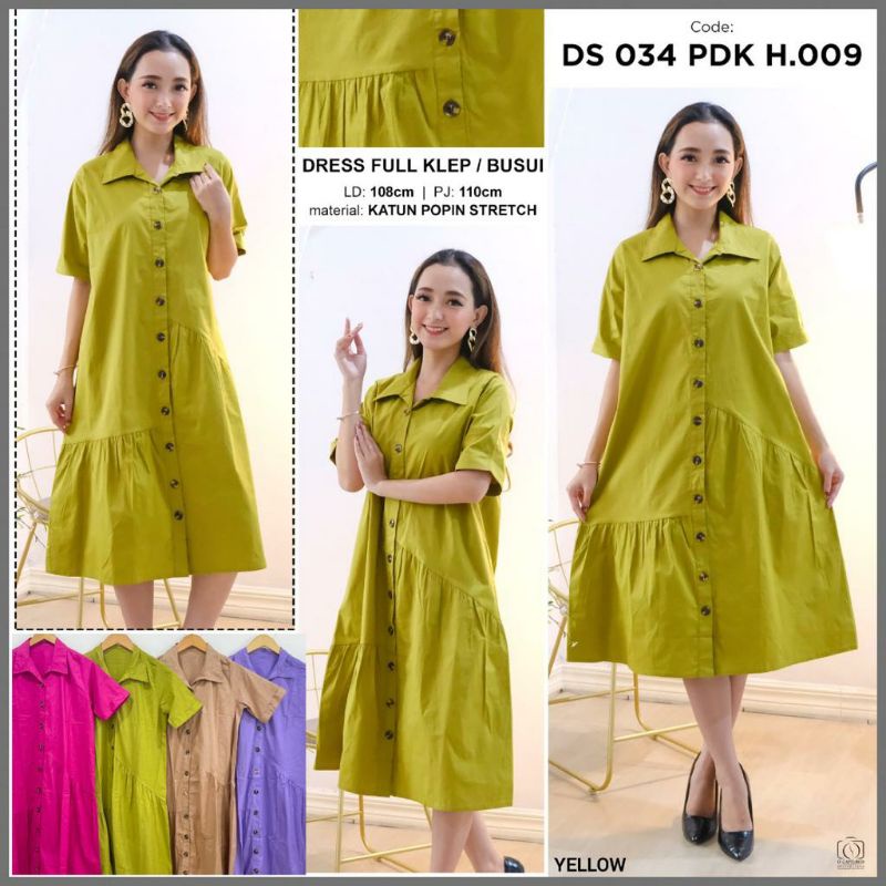 DRESS WANITA LENGAN PENDEK POLOS | DRESS WANITA TERBARU