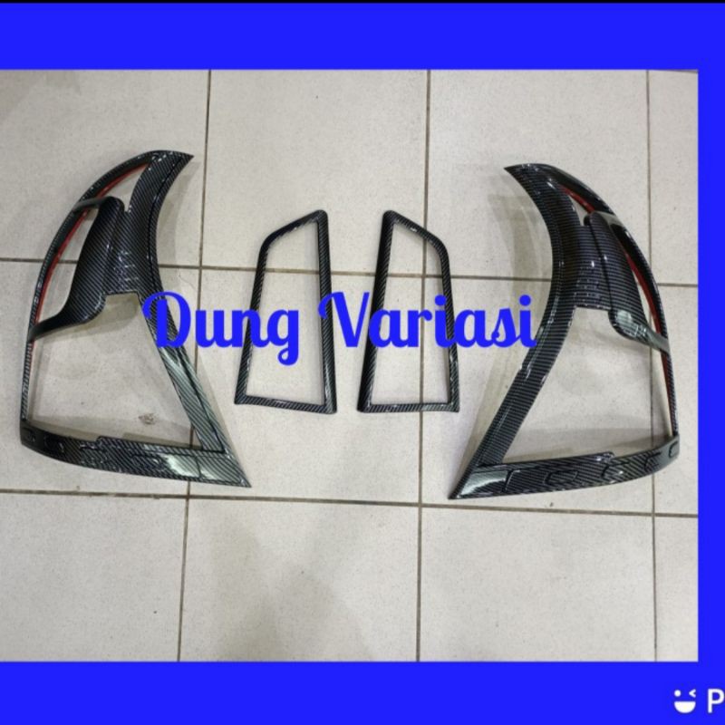 garnish lampu belakang grand Avanza 2015-2018 full carbon