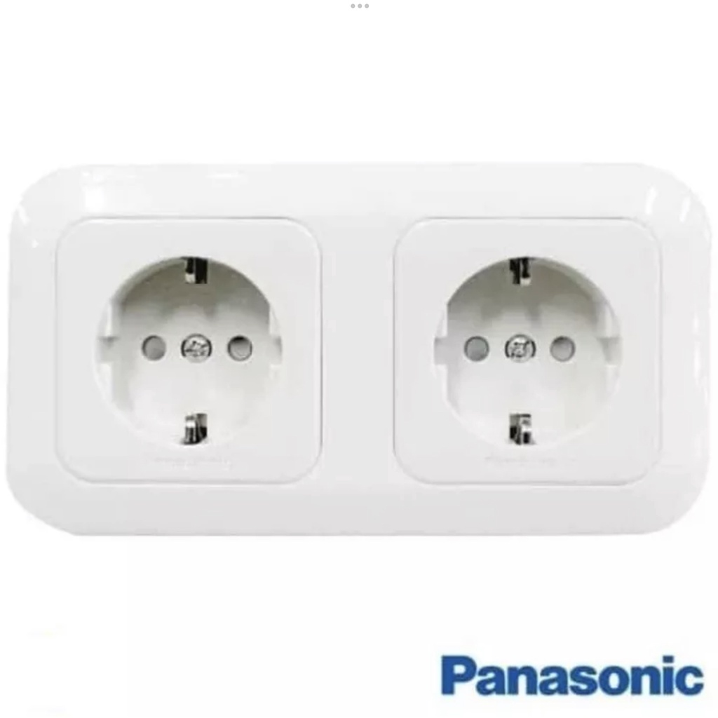 PANASONIC Double Stop kontak / Stop kontak CP WEJ 11222 White Stop Kontak 2 Gang