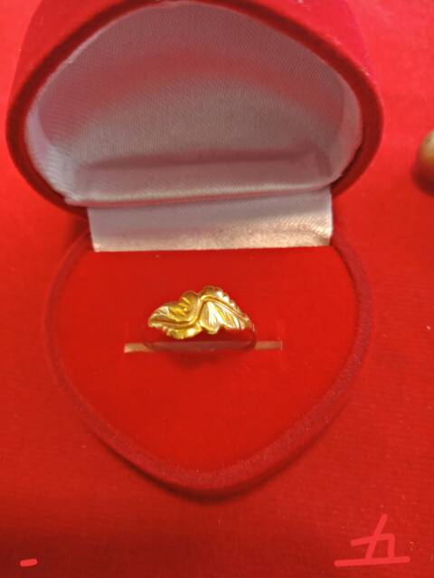 Cincin No 10 11 12 13 14 anak dan dewasa emas asli kadar 700 70% 22 0.5 setengah gram gold model rantai bulat ukir