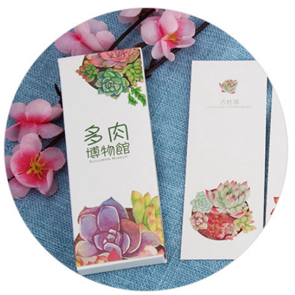 

[PER BOX] Pembatas Buku / Paper Booktmark Succulents Museum