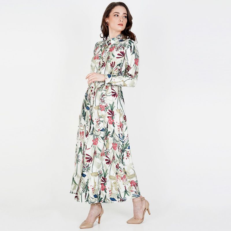 NovelMice -Gamis Rayon Print Green Tropical