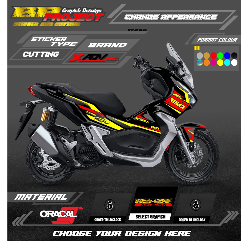 STICKER CUTTING-CUTTING STICKER BODY MOTOR HONDA ADV 150 BP.02 C