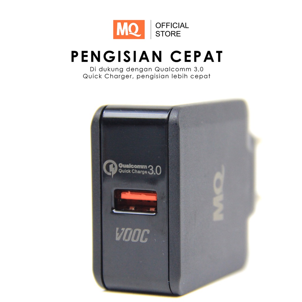 MQ Quick Charge 3.0 USB Wall Charger for Ios &amp; Android Fast Charging FT01 - Garansi 1 tahun