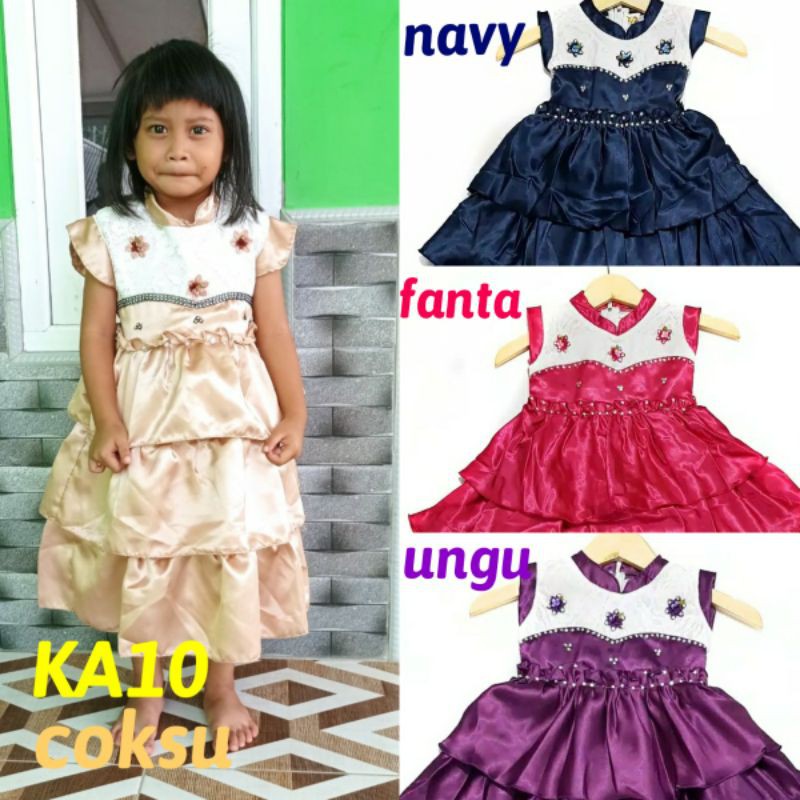 Dress Baju Anak Perempuan 2- 12 tahun Gaun Ulang Tahun Pesta Princess Murah KA10