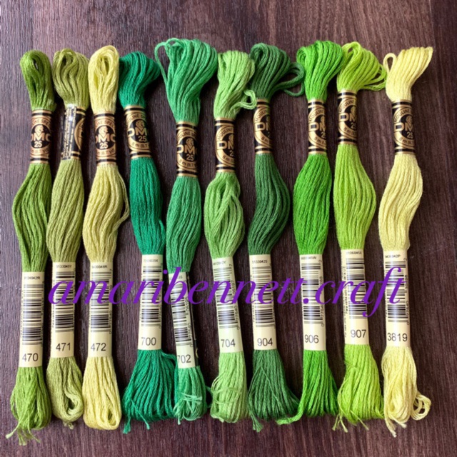 (GREEN) Benang Kristik DMC