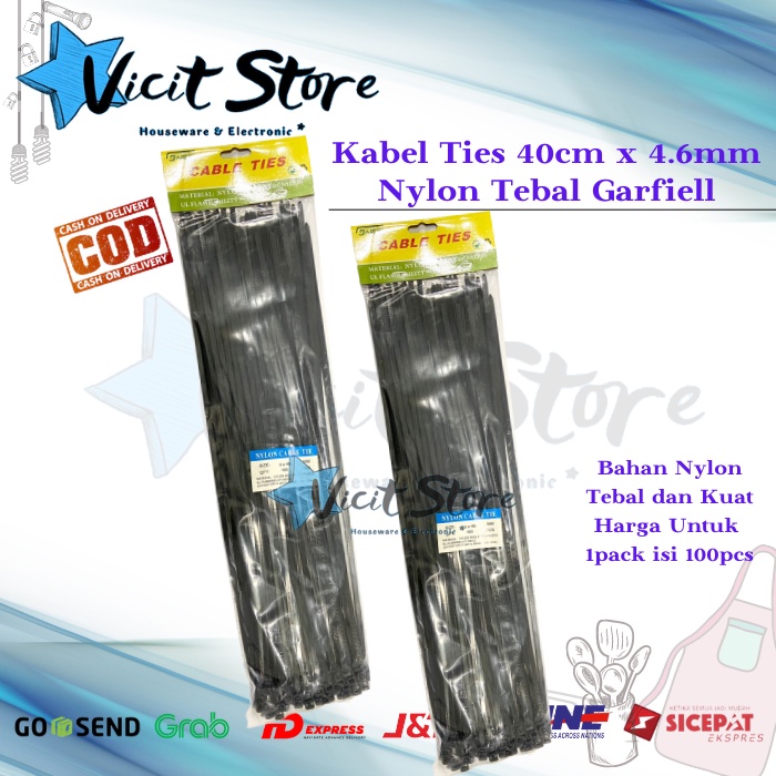 Kabel Ties 40cm x 4.6mm Nylon Tebal Garfiell