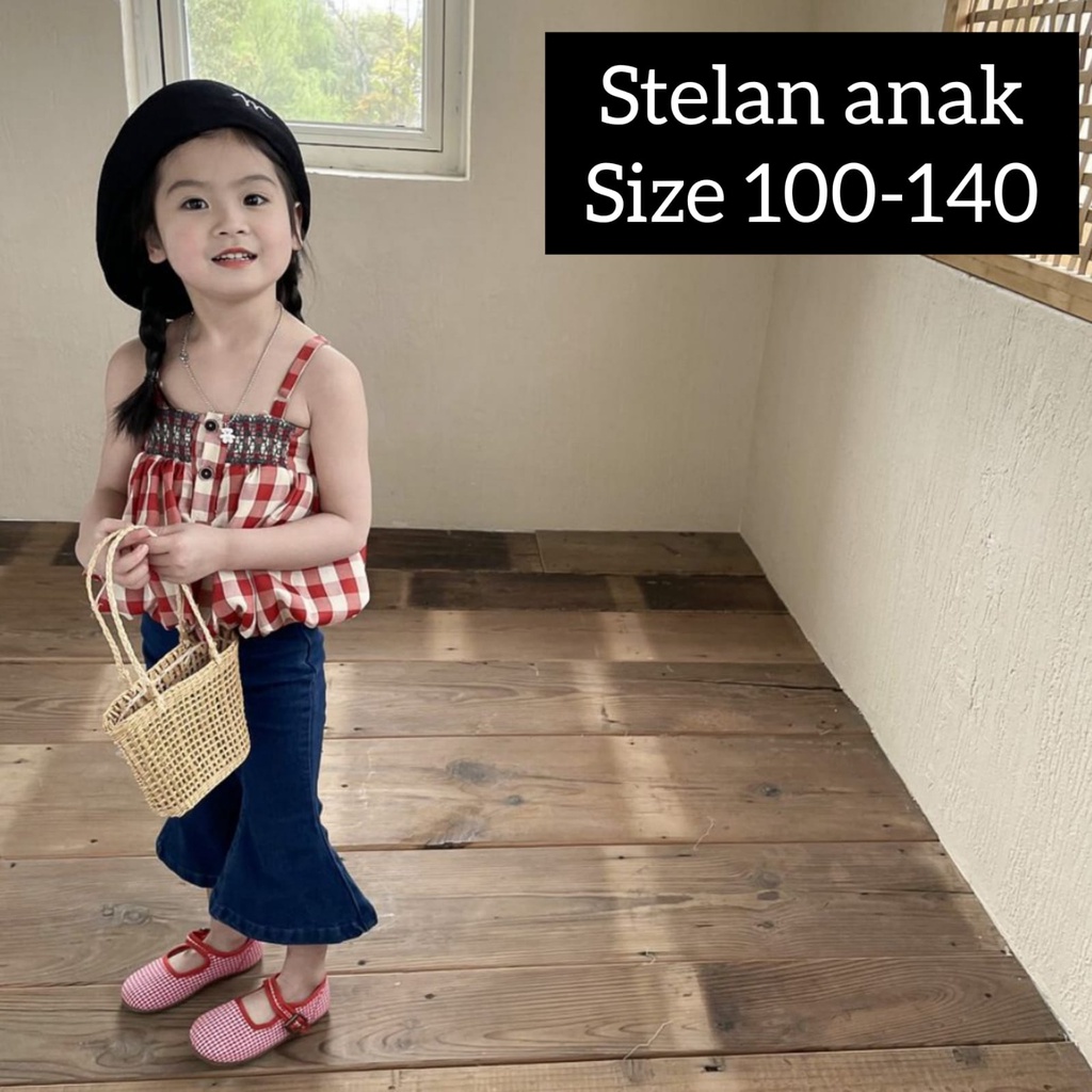 (LOLI-JKT) BS-261 STELAN ANAK CEWEK KOTAK BALON SIZE 100-140