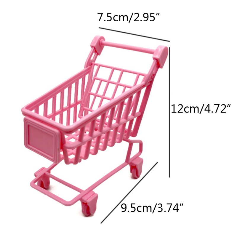 Mary Dollhouse Miniatur Troli Belanja Berpura-Pura Bermain Peran Furniture Untuk Bermain Mainan DIY Aksesoris Rumah Boneka Interac