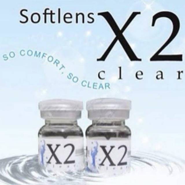 Softlens Bening X2 CLEAR Tahunan By X2 Exoticon / Minus Hingga -20,00 / Bisa Beda Minus / Soflens Bening / X2 Clear / Softlens Clear