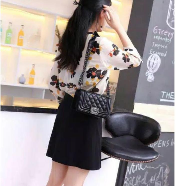 Recomended.. TAS IMPORT BOY SMALL FREE BOX LAMBSKYN MIRROR FLAP BRANDEN PREMIUM BATAM HANDBAG SUPER 