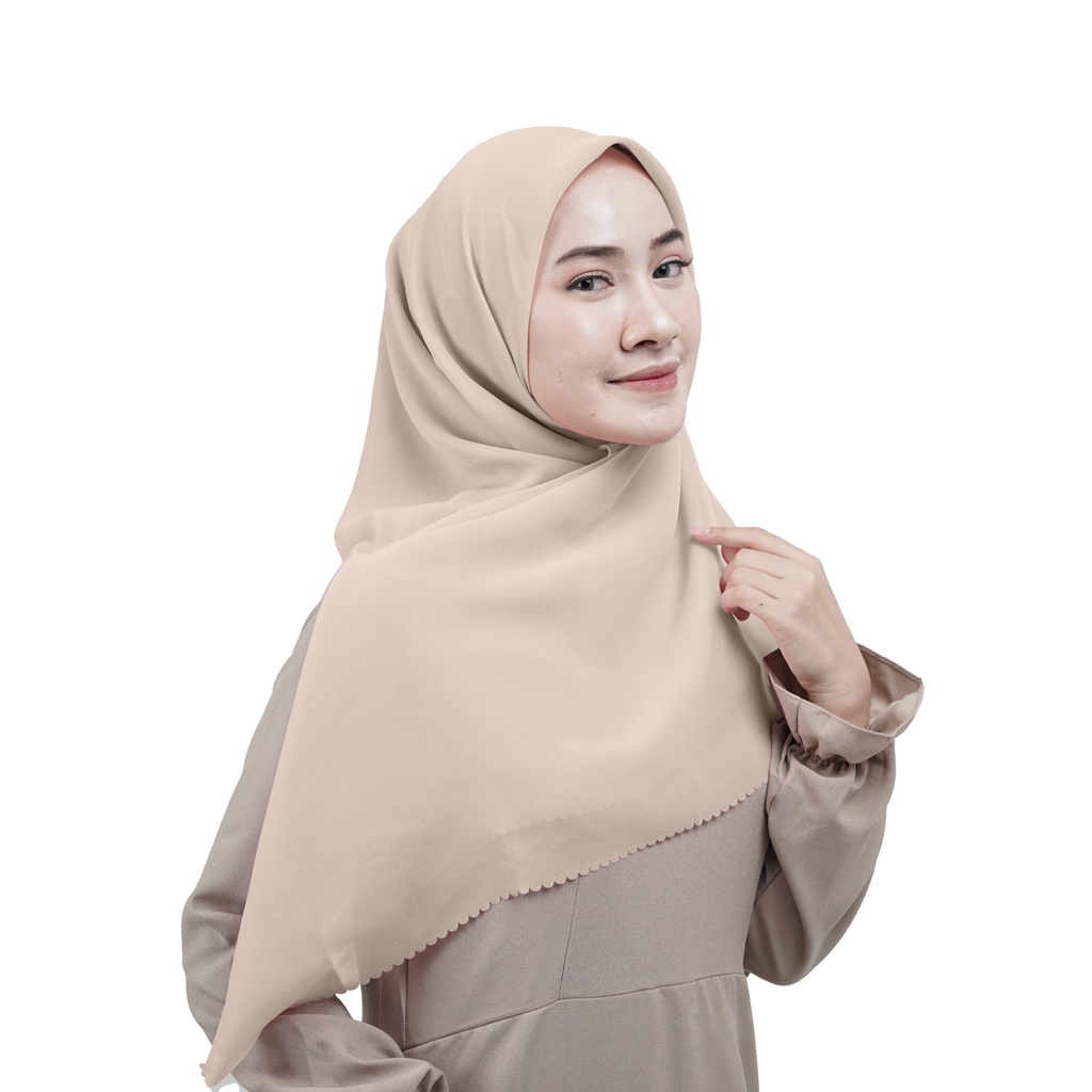 Hijab Segiempat Laser cut-Coklat pastel