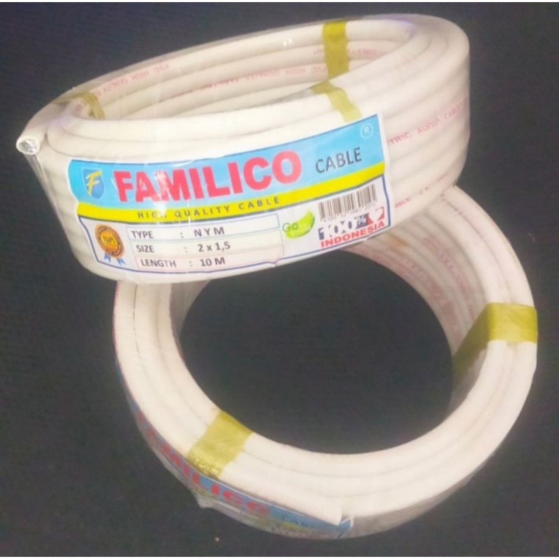 Kabel Listrik NYM 2x1,5mm @10M FAMILICO (Penampang dan Kawat Besar)