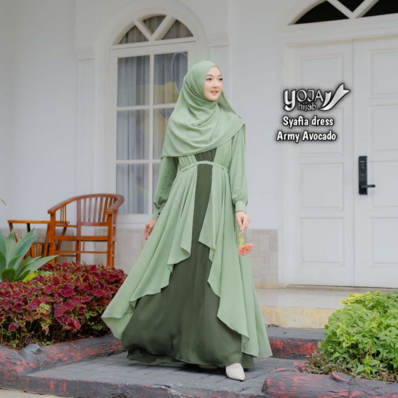 gamis syafia set pashmina