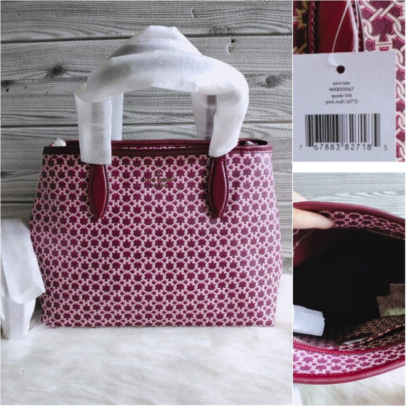 Ready Kate Spade Mini Zip Tote Spade Link Pink Multi