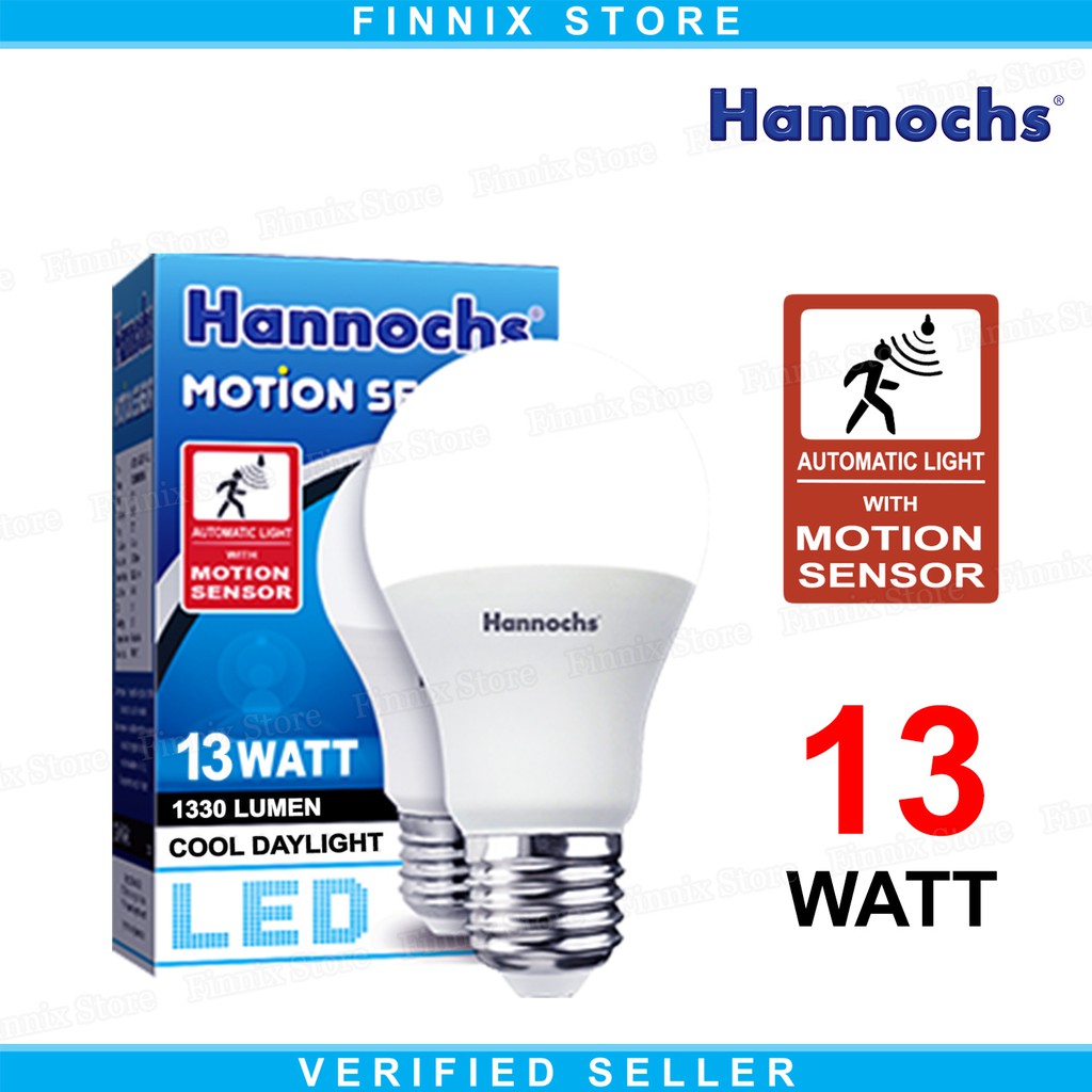 Hannochs Motion Sensor Lampu Bohlam LED 13 watt - Lampu Sensor Gerak