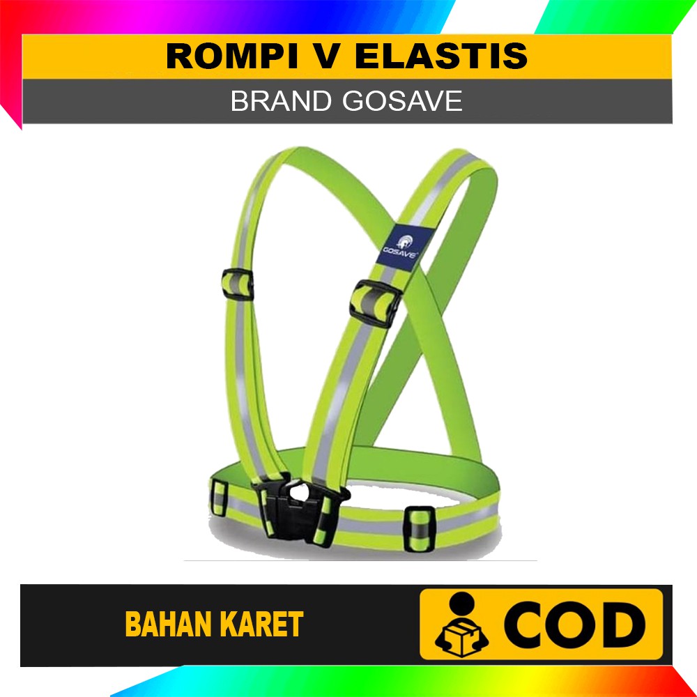 Rompi V Karet Elastis Scotlite Safety Vest Proyek Scotchlite Reflective Strap Safety Sepeda dan Lari