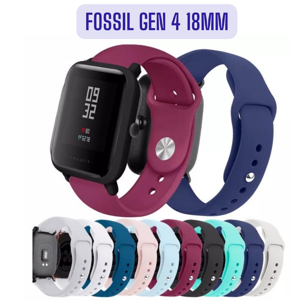 TALI JAM TANGAN STRAP XIAOMI / FOSSIL GEN 4 WATCH 18MM - STYLIS APPLE RUBBER SMARTWATCH