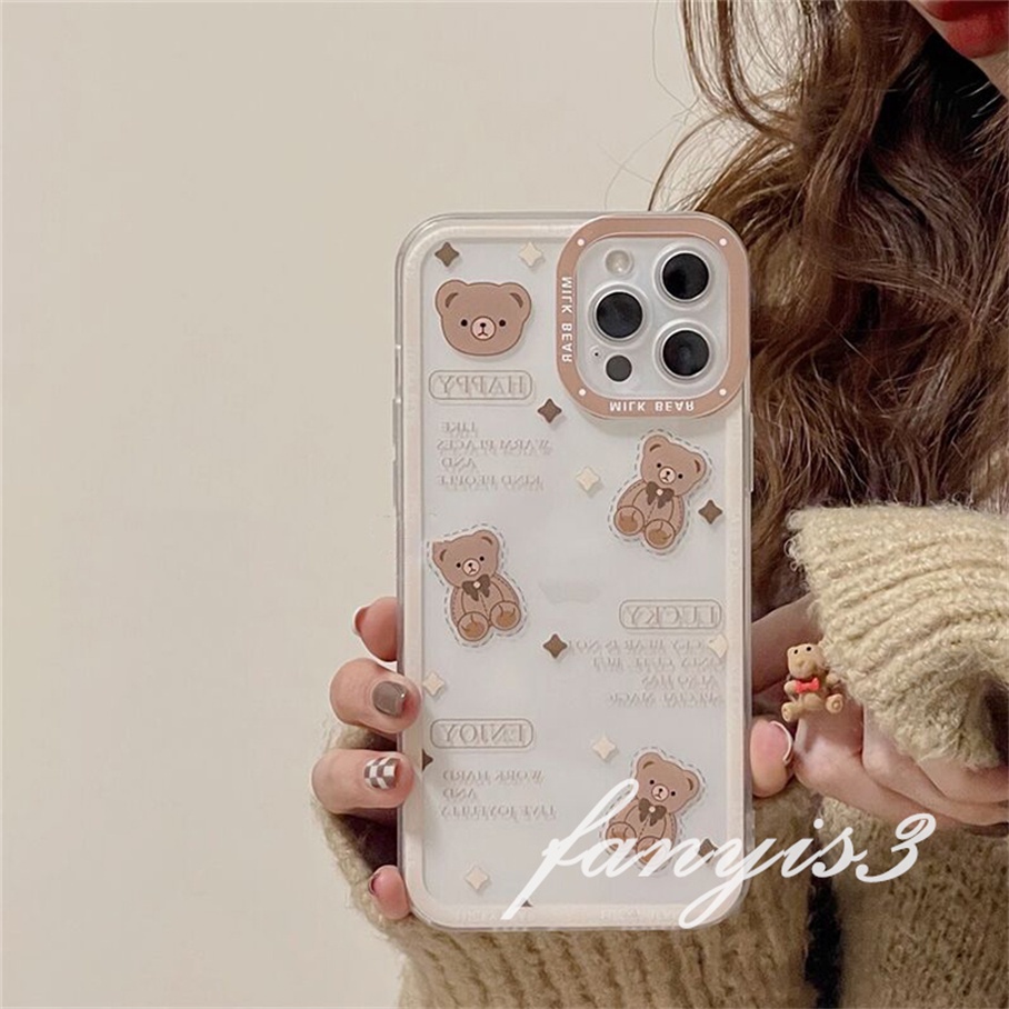 Samsung S22 S21 S20 Plus Ultra S21 FE S20 FE Note 20 Ultra Note 10 Lite Soft Case TPU Transparan Motif Boneka Beruang Cover