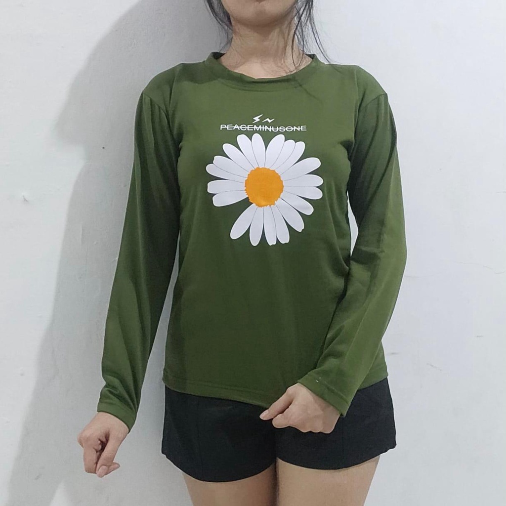 kaos lengan panjang motif bunga
