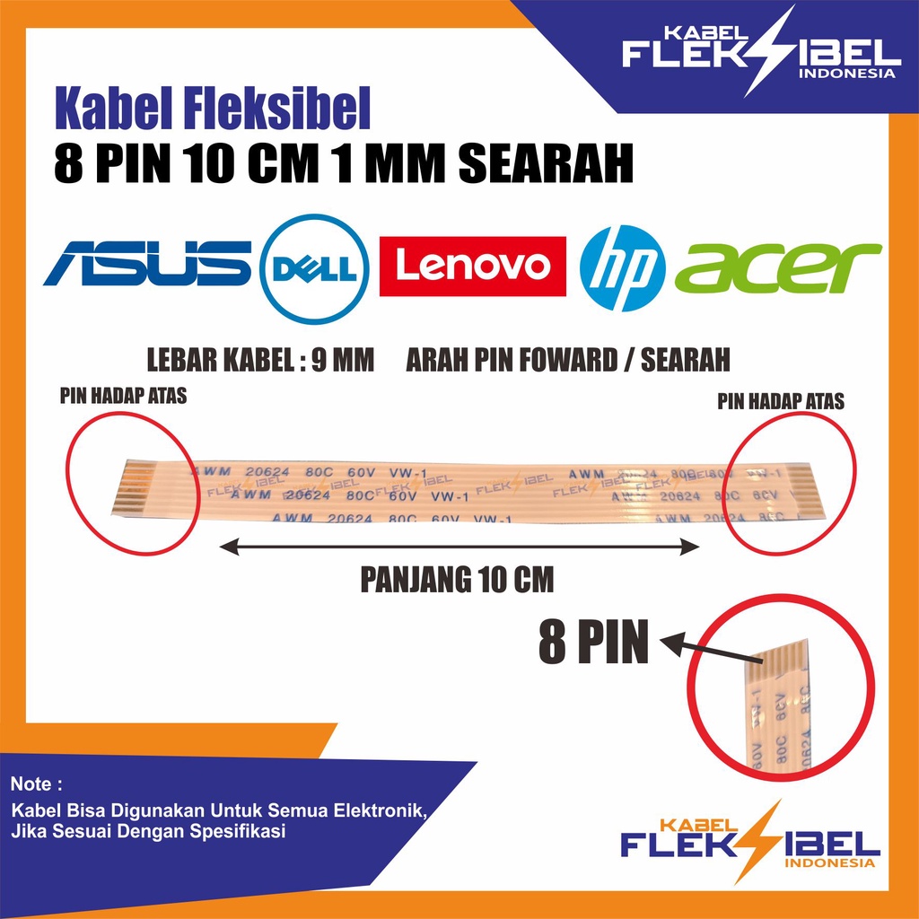 Jual Kabel Fleksibel Pin Panjang Cm Lebar Mm Pitch Mm C V Searah Forward Shopee