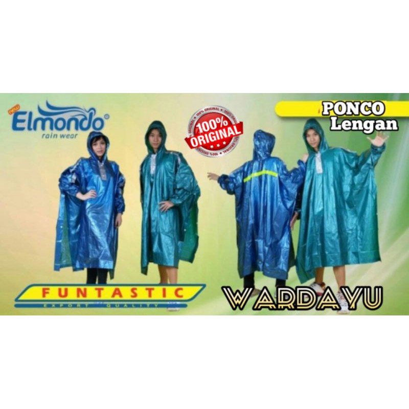 Jas Hujan Ponco Lengan FUNTASTIC Elmondo JUMBO Tebal Kuat Murah Dewasa / Mantel hujan Phonco Batman Raincoat Kelelawar Terlaris Cewek Cowok Remaja Terbaru Murah Berkualitas Pocho Terusan