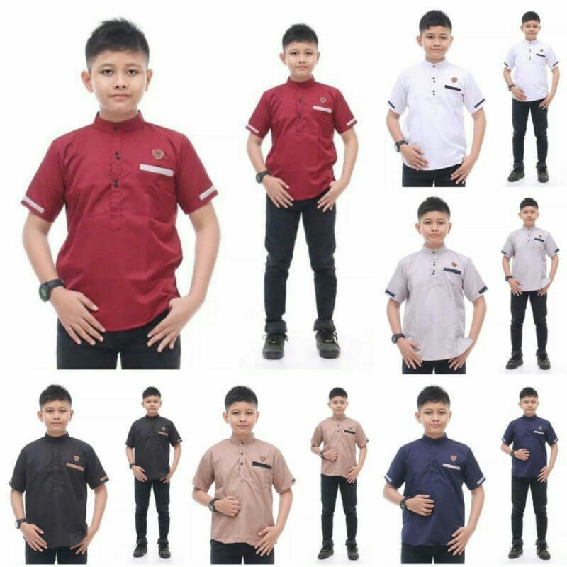 Baju koko kurta anak remaja lengan pendek