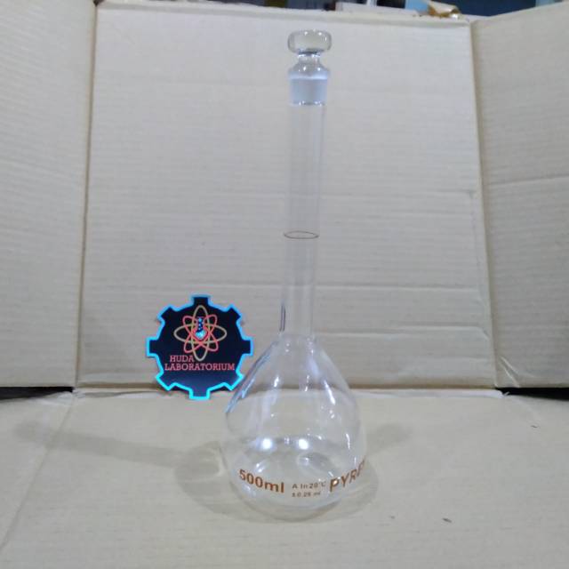 Labu ukur 500 ml PYREX ® sablon coklat