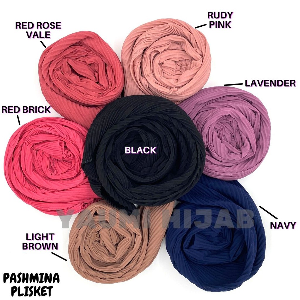 Jilbab Pasmina Plisket Ceruty | Uk.180X75 | Premium | Hijab Murah  ❤️❤️  Matt : Ceruty  Ukuran : 175