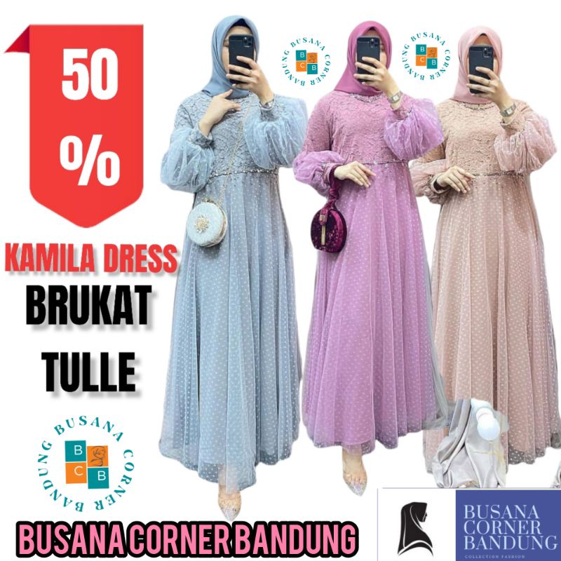 KAMILA DRESS TILE / DRESS BROKAT TILE MUSLIM BCB