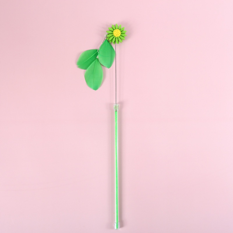 ★〓YUFeiPet〓★ Fairy Funny Cat Stick Bell Handmade Bowknot Cat Toy Small Daisy Feather Pet Interaction