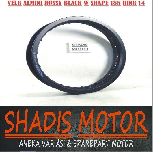 Velg Almini Rossy W Shape Ukuran 185 Ring 14 Warna Hitam Velg Jari Jari Motor