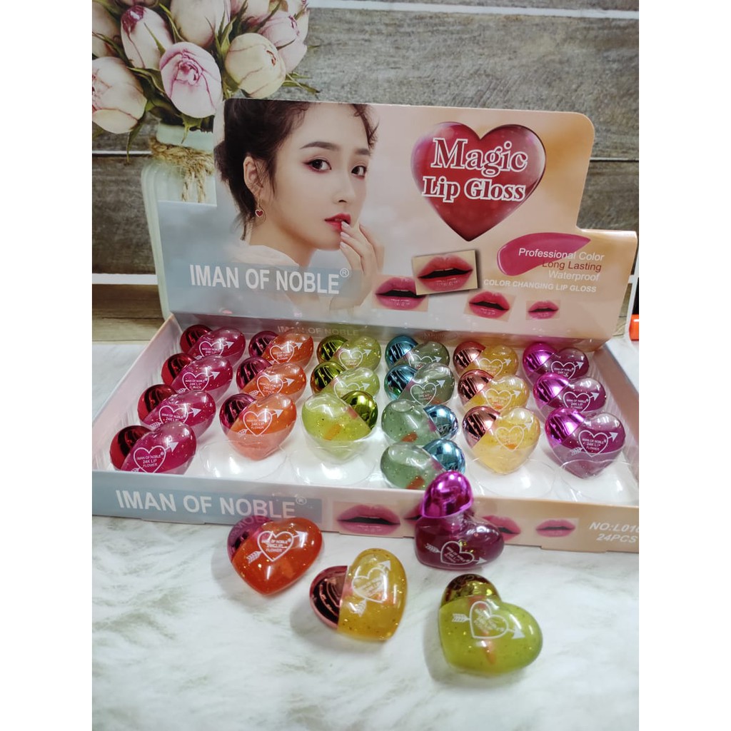 ( 6 PC ) LIPGLOSS MAGIC LIP GLOSS IMAN OF NOBLE LOVE CASING L010-2