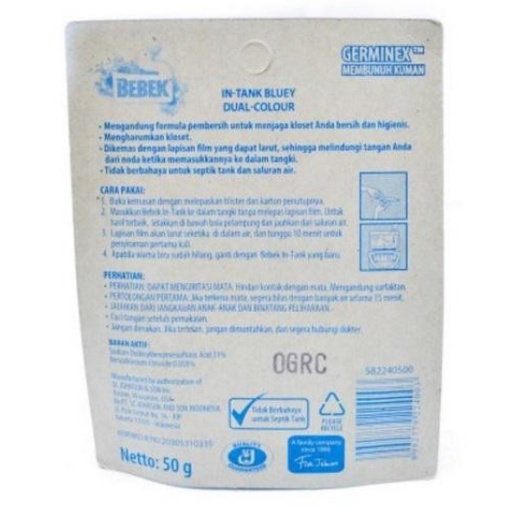 Bebek In-Tank Dual Colour Pembersih Kloset Sibiru Blue Putih Biru 1pc Bebek in Tang