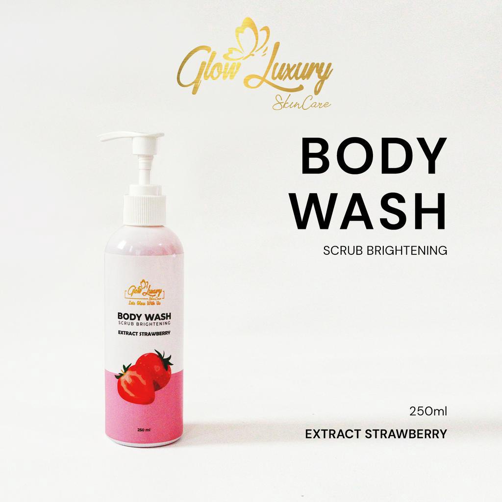 GLOW LUXURY BPOM Body Wash Scrub Whitening Glow Luxury /sabun mandi 250ML