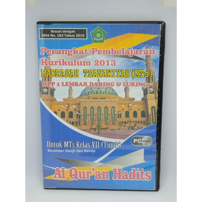 Cd Perangkat Rpp Al Quran Hadis Kelas Vii 7 Sesuai Kma 183 2019 Rpp 1 Lembar Daring Luring Shopee Indonesia