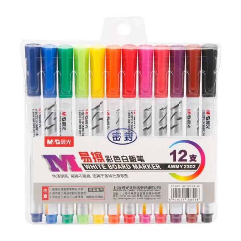 

M&G WHITEBOARD COLOR MARKER SET 12 SPIDOL WARNA PAPAN TULIS