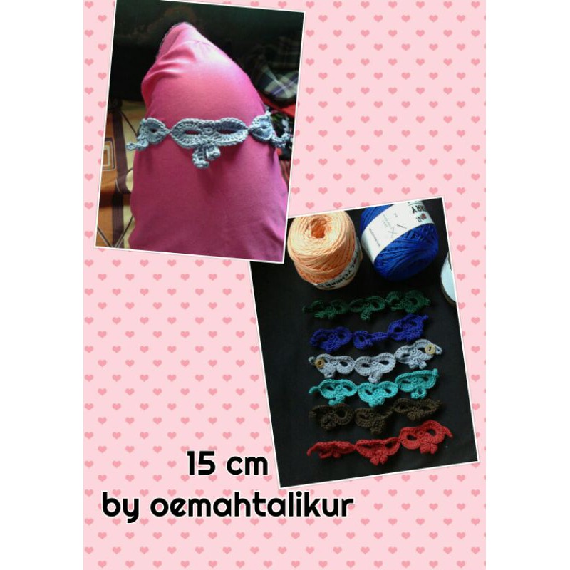 konektor masker rajut pita