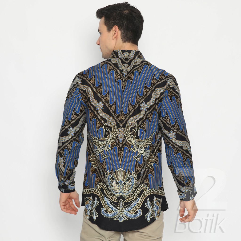 KEMEJA BATIK PRIA Artha Dobby Premium Hem Lengan Pendek Panjang Navi Blue Biru  722719 Cap 72 - Baju Kemeja Atasan Pakaian Setelan Batik Pria Cowok Laki Laki Remaja Keluarga Kantor Lengan Pendek Modern Slimfit Slim Fit Premium Kekinian