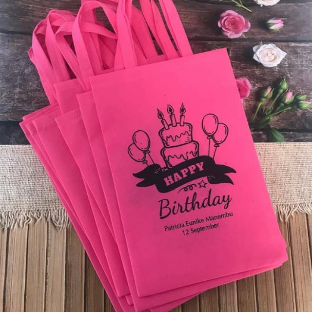 

Tas ultah / tas Souvenir sablon murah